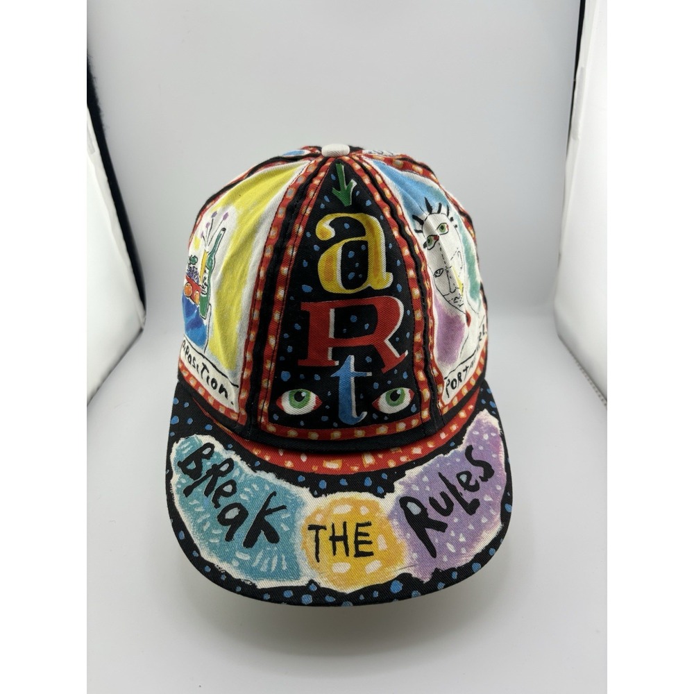 vintage 90s Fred Babb "Art to Wear" adjustable strapback hat